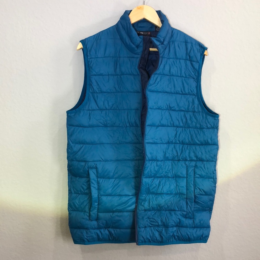 Swiss tech puffer vest turquoise blue